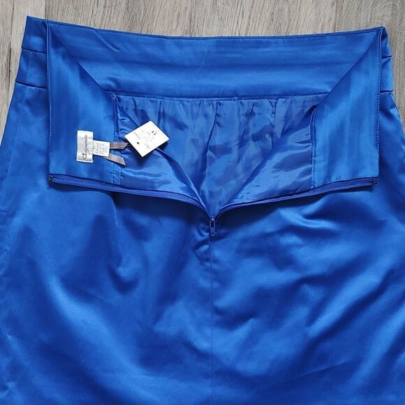 Dynamite New With Tag Size 11 Blue Heavy Sateen Tulip Skirt With Pockets - Picture 4 of 7